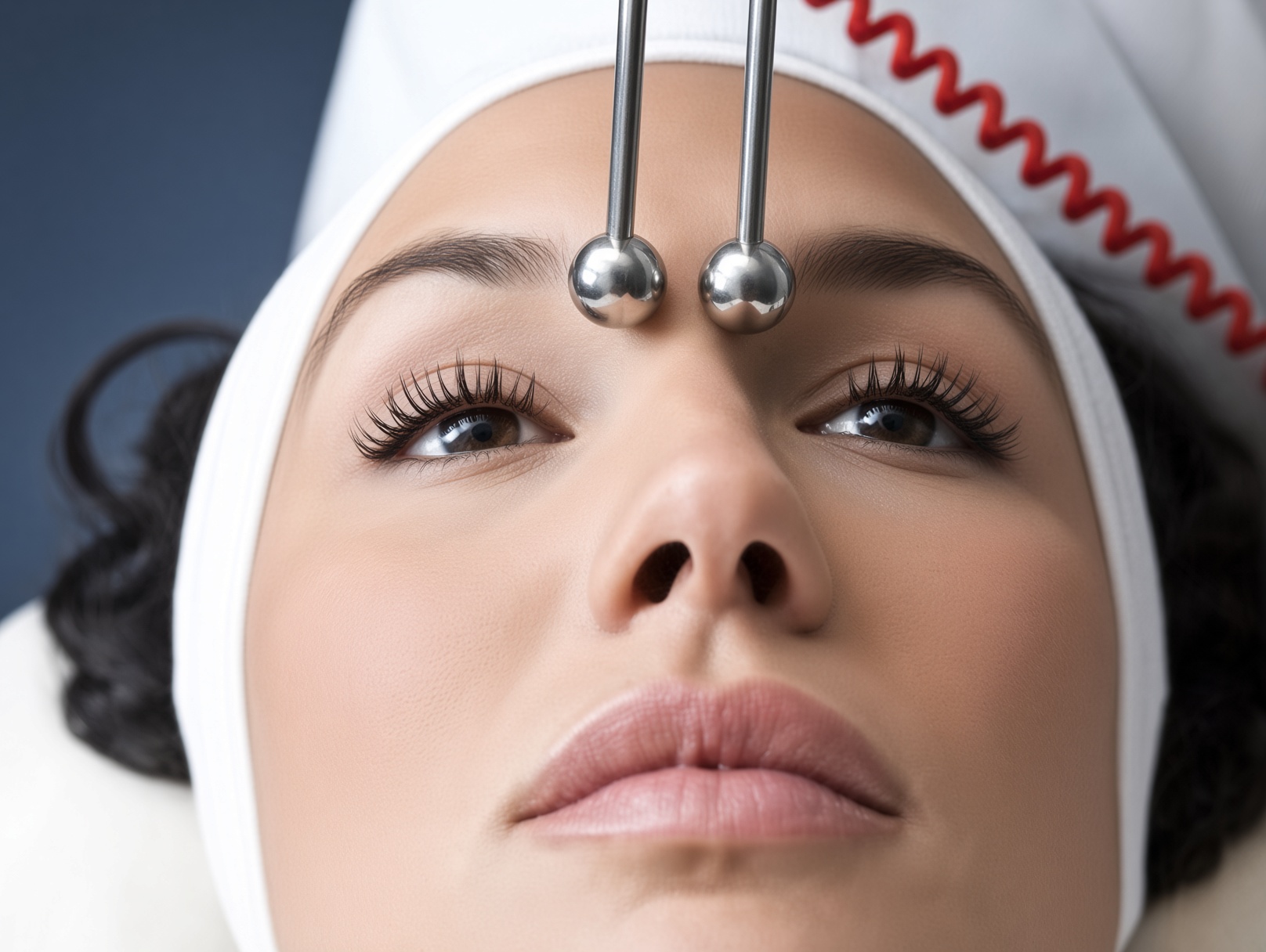 Client receiving a facial electrotherapy treatment on the Beauty Therapy Services Diploma L3
